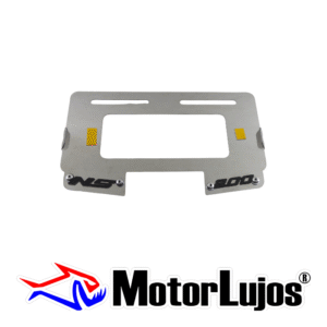 Portaplaca Cromo  "NS 200 Traga Luz" + 3D NEGRO