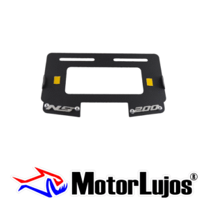 Portaplaca Negro "NS 200 Traga Luz"  + 3D CROMO
