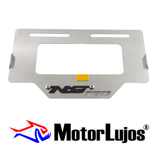 Portaplaca Cromo  "NS 160" + 3D NEGRO