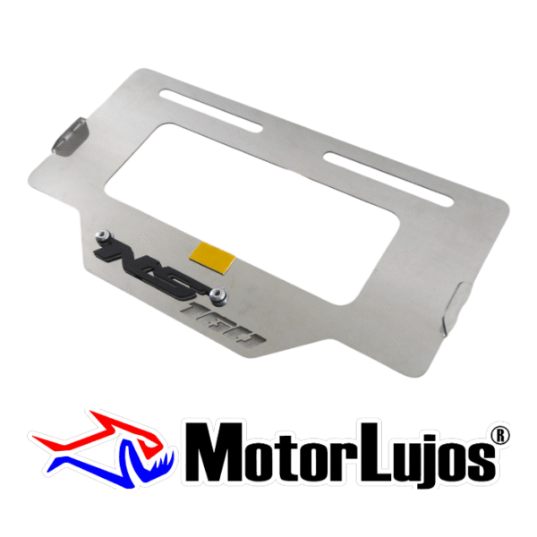 Portaplaca Cromo  "NS 160" + 3D NEGRO - Imagen 2
