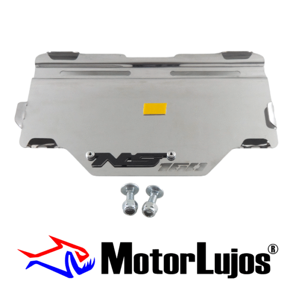 Portaplaca Cromo  "NS 160 " CL-20 + TORNI  + 3D NEGRO
