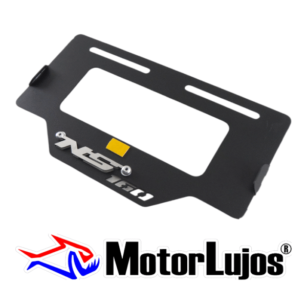 Portaplaca Negro "NS 160"  + 3D CROMO - Imagen 2