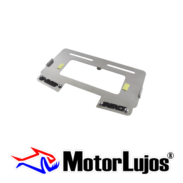 Portaplaca Cromo  "NS 160 Traga Luz" + 3D NEGRO