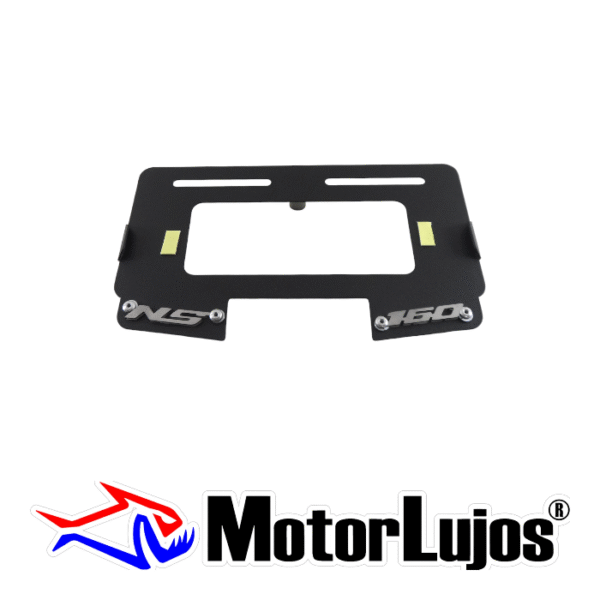Portaplaca Negro "NS 160 Traga Luz"  + 3D CROMO