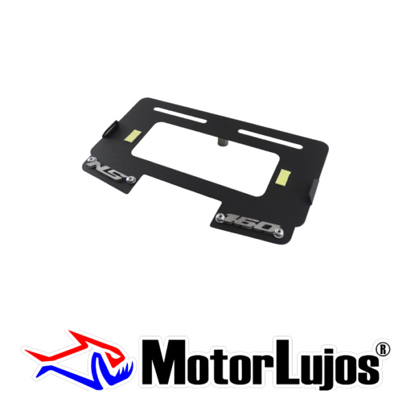 Portaplaca Negro "NS 160 Traga Luz"  + 3D CROMO - Imagen 2