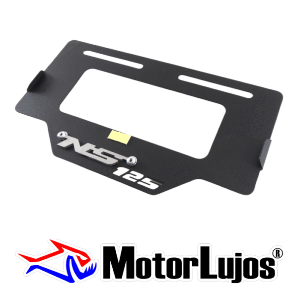 Portaplaca Negro "NS 125"  + 3D CROMO - Imagen 2