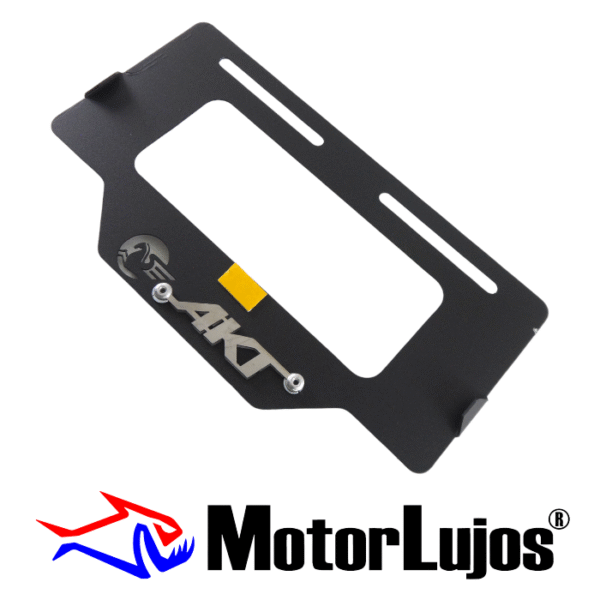 Portaplaca Negro "AKT"  + 3D CROMO - Imagen 2