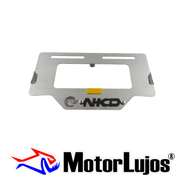 Portaplaca Cromo  "NKD" + 3D NEGRO