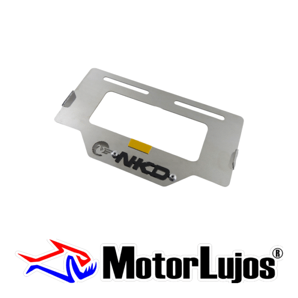Portaplaca Cromo  "NKD" + 3D NEGRO - Imagen 2