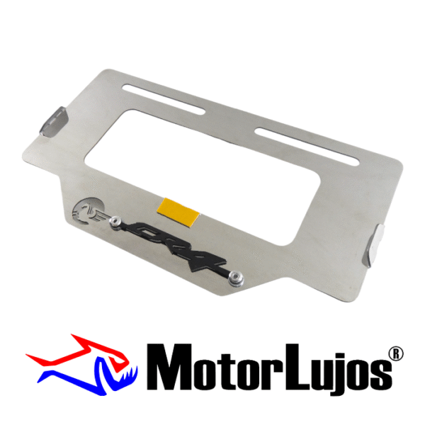 Portaplaca Cromo  "CR4" + 3D NEGRO - Imagen 2