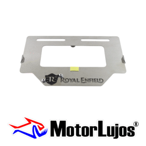 Portaplaca Cromo  "ROYAL ENFIELD" + 3D NEGRO