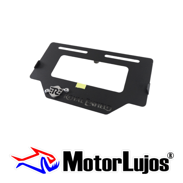 Portaplaca Negro "ROYAL ENFIELD"  + 3D CROMO - Imagen 2