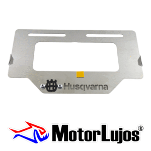 Portaplaca Cromo  "HUSQVARNA" + 3D NEGRO