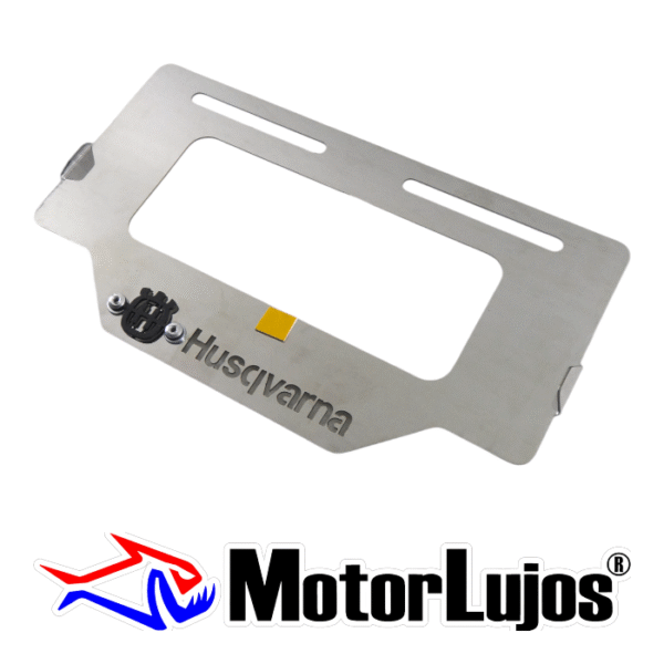 Portaplaca Cromo  "HUSQVARNA" + 3D NEGRO - Imagen 2