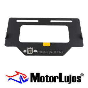 Portaplaca Negro "HUSQVARNA"  + 3D CROMO