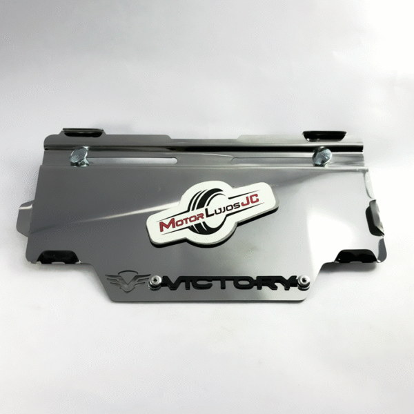 Portaplaca Cromo "VICTORY" CL-20 + TORNI + 3D Negro