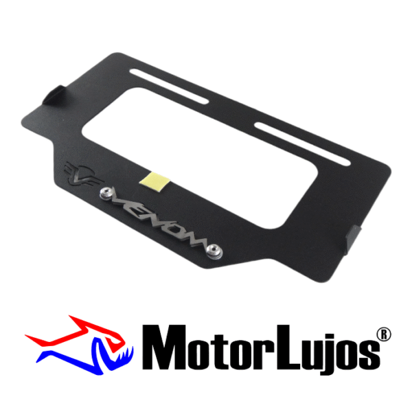 Portaplaca Negro "VENOM"  + 3D CROMO - Imagen 2