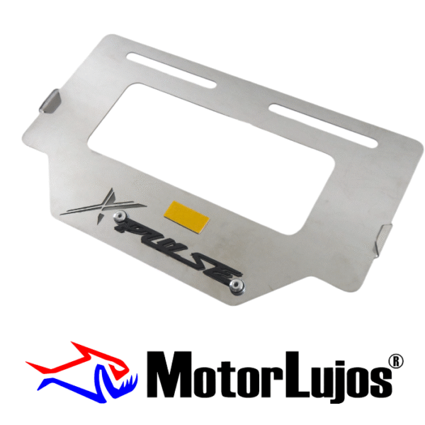 Portaplaca Cromo  "XPULSE" + 3D NEGRO - Imagen 2