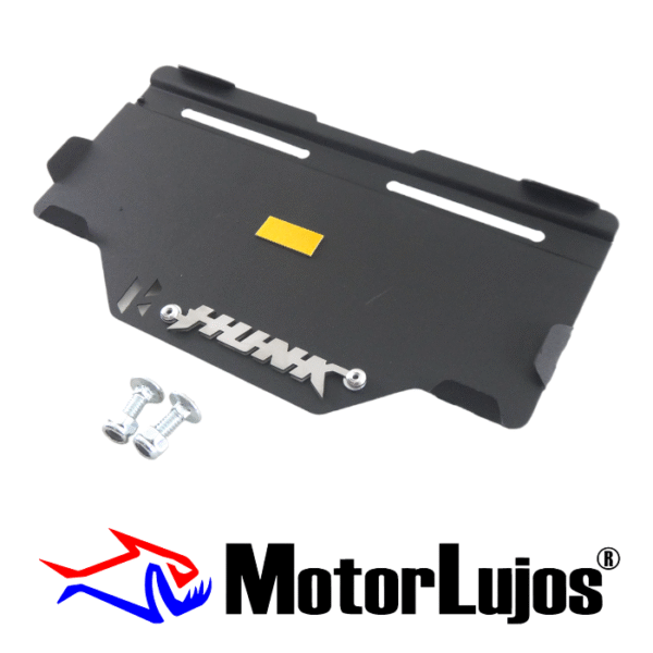 Portaplaca Negro "HUNK " CL-20 + TORNI   + 3D CROMO - Imagen 2