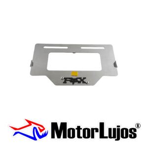 Portaplaca Cromo  "FOX" + 3D NEGRO
