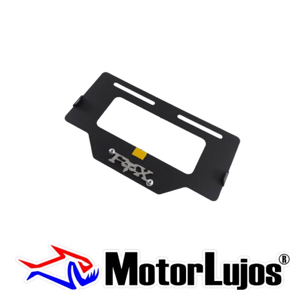 Portaplaca Negro "FOX"  + 3D CROMO - Imagen 2