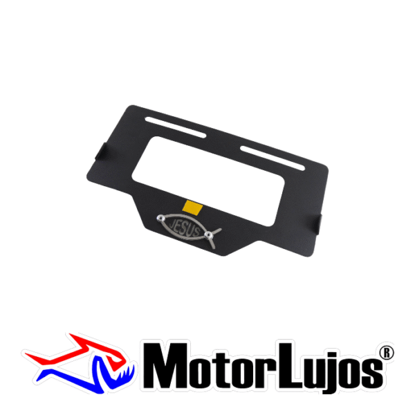 Portaplaca Negro "KYMCO"  + 3D CROMO - Imagen 2