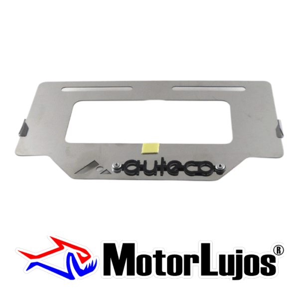 Portaplaca Cromo  "AUTECO" + 3D NEGRO