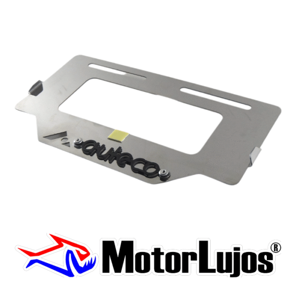 Portaplaca Cromo  "AUTECO" + 3D NEGRO - Imagen 2