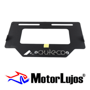 Portaplaca Negro "AUTECO"  + 3D CROMO