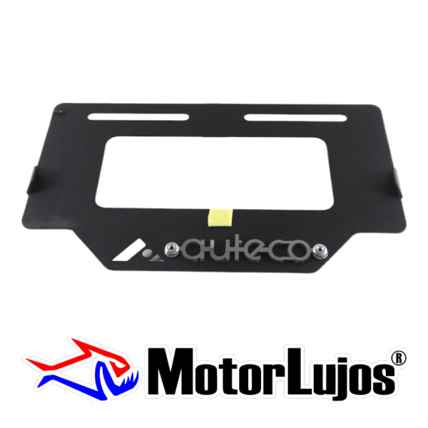 Portaplaca Negro "AUTECO"  + 3D CROMO