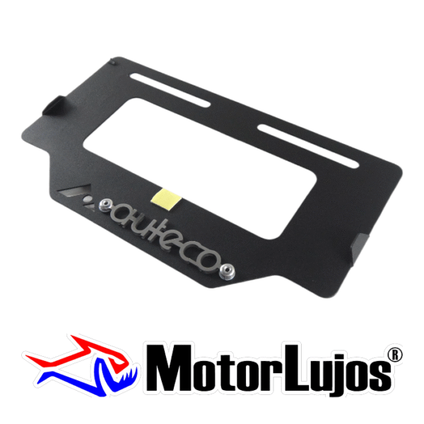 Portaplaca Negro "AUTECO"  + 3D CROMO - Imagen 2