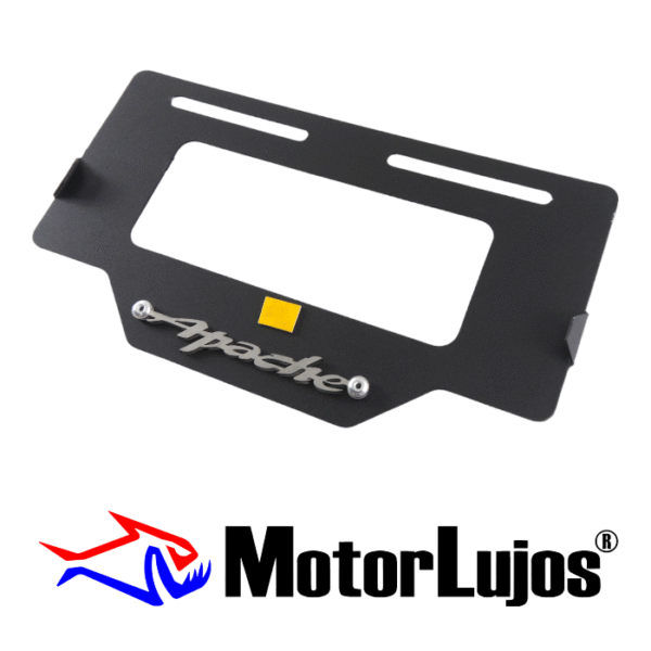 Portaplaca Negro "APACHE"  + 3D CROMO - Imagen 2