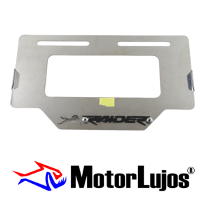 Portaplaca Cromo  "TVS RAIDER" + 3D NEGRO