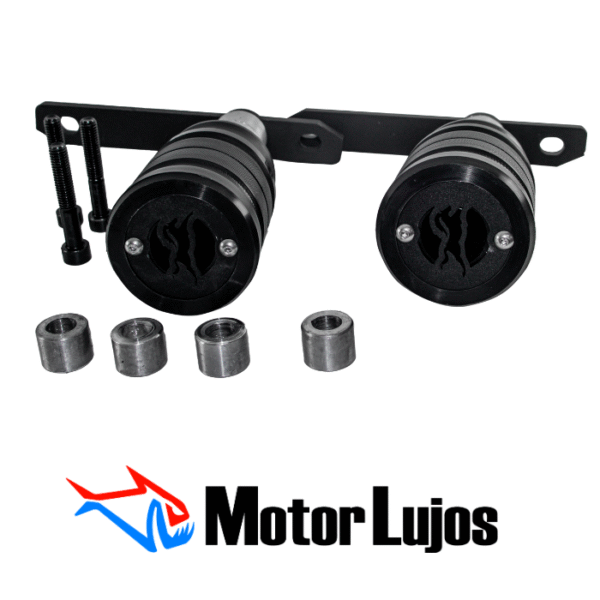Juego Slider De Motor Negro "APACHE"  Platina Larga + Bujes - Imagen 2