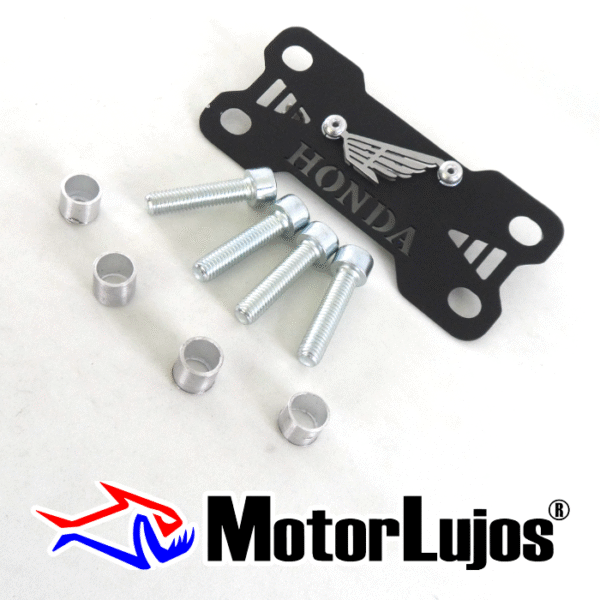 P. Acutrax Negro "HONDA"   + BUJE Y TORNILLO  + 3D CROMO - Imagen 2