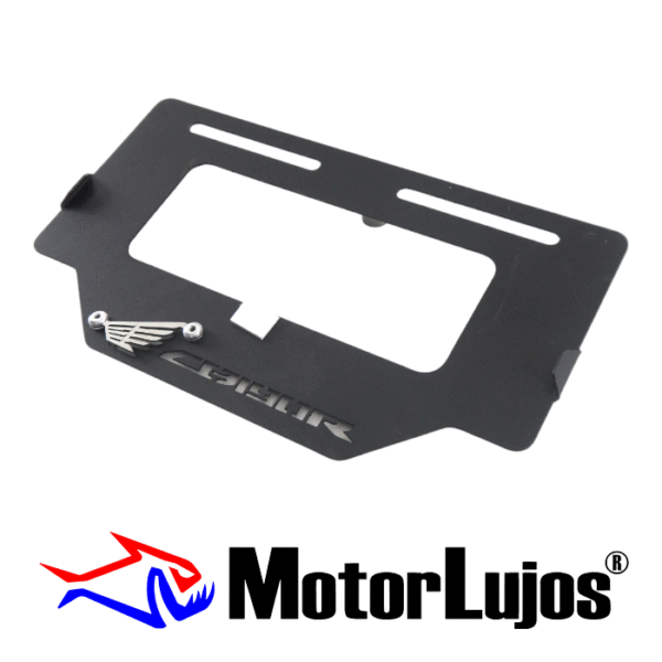 Portaplaca Negro "CB 190R" + 3D CROMO - Imagen 2