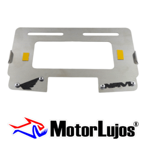 Portaplaca Cromo  "NAVI Traga Luz" + 3D NEGRO
