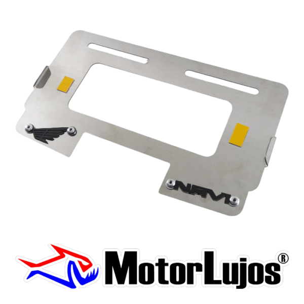 Portaplaca Cromo  "NAVI Traga Luz" + 3D NEGRO - Imagen 2