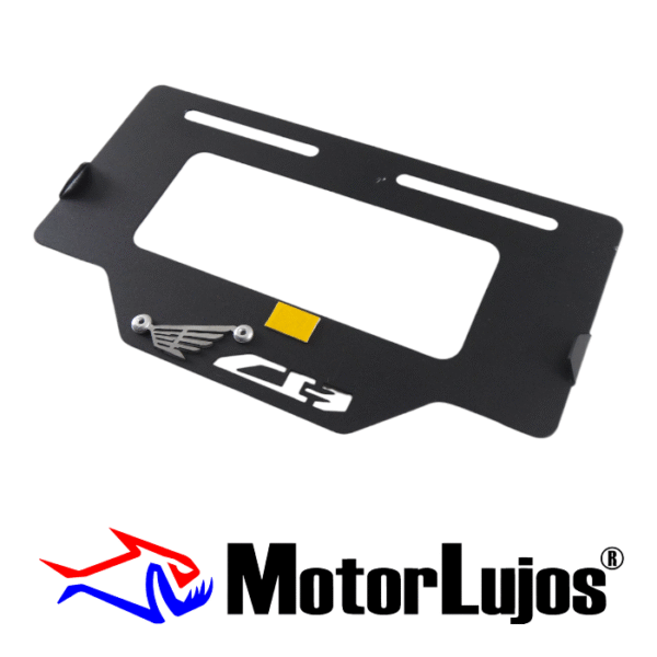 Portaplaca Negro "CB"  + 3D CROMO - Imagen 2