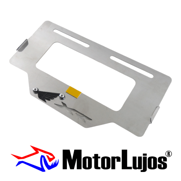 Portaplaca Cromo  "XR" + 3D NEGRO - Imagen 2