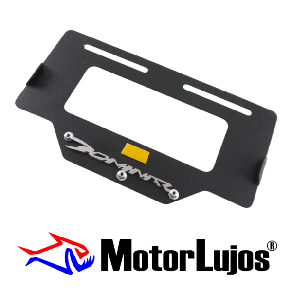 Portaplaca Negro "DOMINAR "  + 3D CROMO - Imagen 2