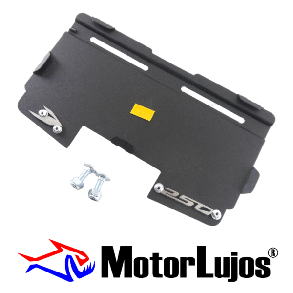 Portaplaca Negro "DOMINAR 250 Traga Luz " CL-20 + TORNI  + 3D CROMO - Imagen 2
