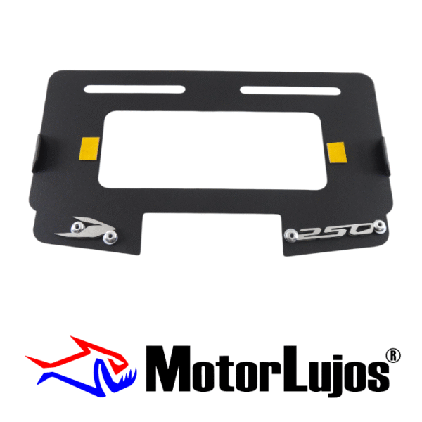 Portaplaca Negro "DOMINAR 250 Traga Luz"  + 3D CROMO