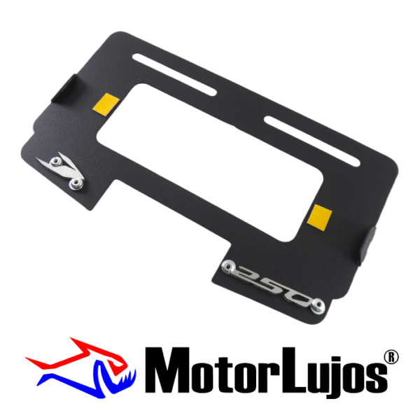 Portaplaca Negro "DOMINAR 250 Traga Luz"  + 3D CROMO - Imagen 2