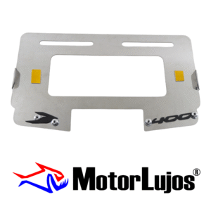 Portaplaca Cromo  "DOMINAR 400 Traga Luz" + 3D NEGRO
