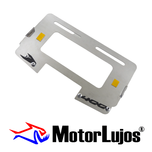 Portaplaca Cromo  "DOMINAR 400 Traga Luz" + 3D NEGRO - Imagen 2