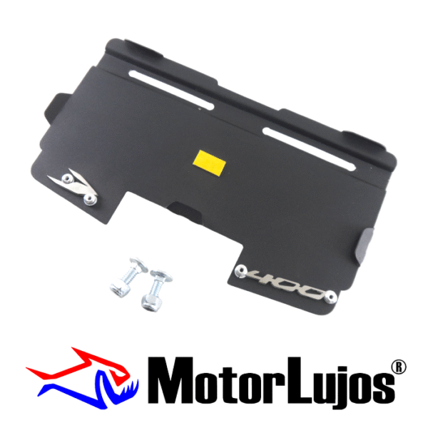 Portaplaca Negro "DOMINAR 400 Traga Luz CL-20 + TORNI" + 3D CROMO - Imagen 2
