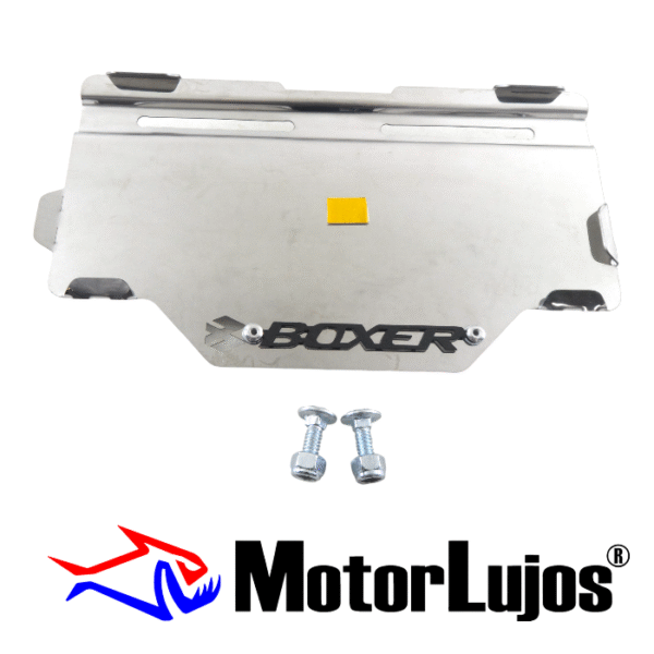 Portaplaca Cromo  "BOXER " CL-20 + TORNI  + 3D NEGRO
