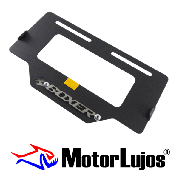 Portaplaca Negro "BOXER"  + 3D CROMO - Imagen 2
