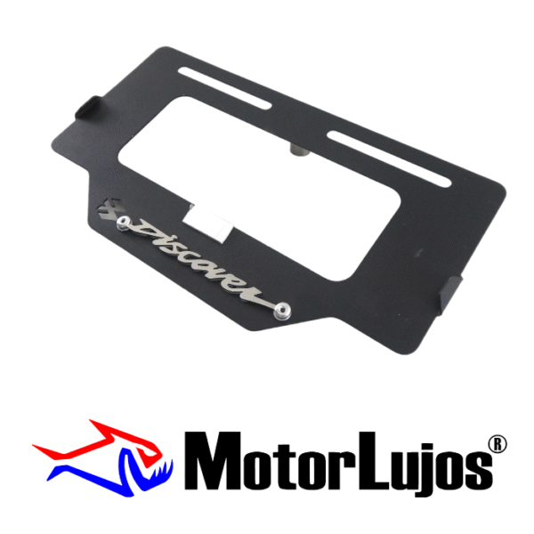Portaplaca Negro "DISCOVER"  + 3D CROMO - Imagen 2